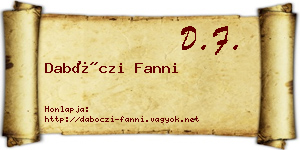 Dabóczi Fanni névjegykártya