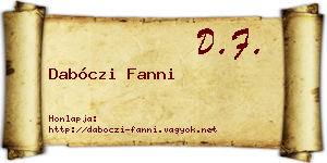 Dabóczi Fanni névjegykártya